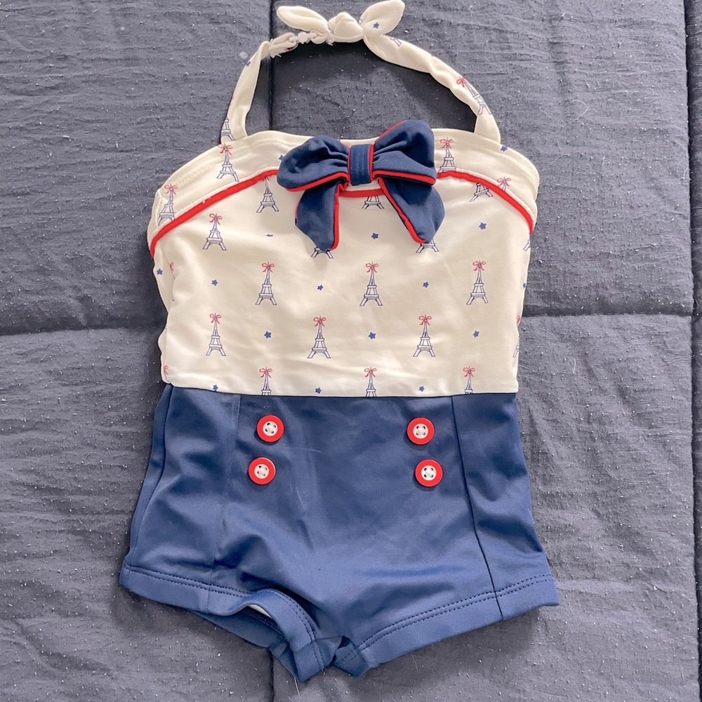 Janie and Jack Red White and Blue Swimsuit